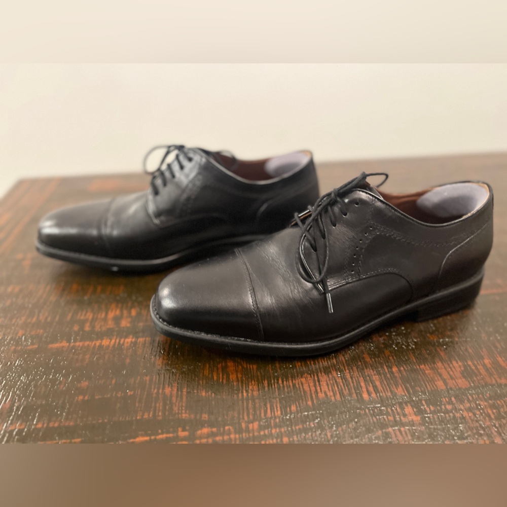 Johnston & Murphy Maddox Cap Toe Black Oxford XC4 Dress Shoes Size 11 X W EUC - Picture 3 of 11